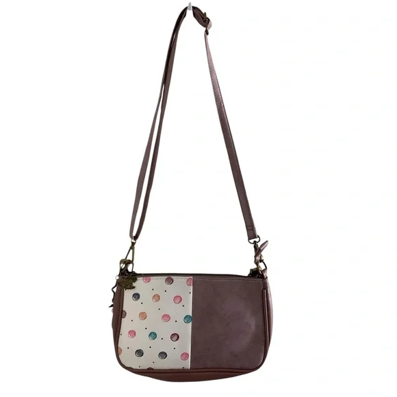 Charming Sweet & Candy Pink and Brown Crossbody Bag with Removable Pouch - NWT - Picture 6 of 6